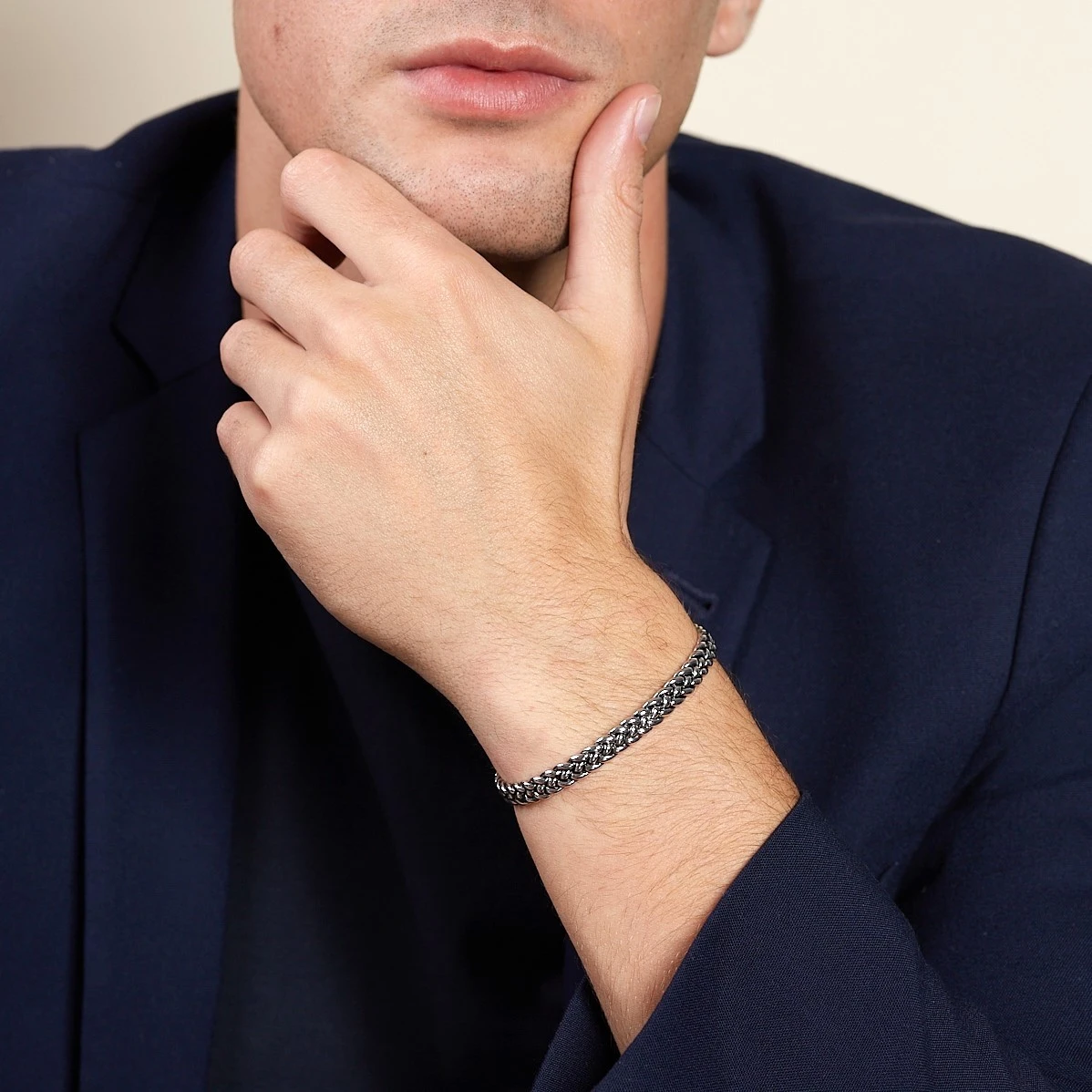 Chisholm Hunter Sterling Silver Herringbone Cuff Bangle 4 Chisholm Hunter Sterling Silver Herringbone Cuff Bangle - Image 2