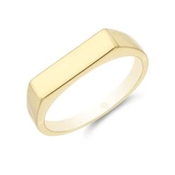 Chisholm Hunter 9ct Yellow Gold Plated Silver Rectangular Signet Ring