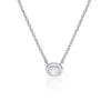 Chisholm Hunter 18ct White Gold 0.14ct Solitaire Oval Diamond Pendant -Chisholm Hunter 15 119 01 0168 p 1
