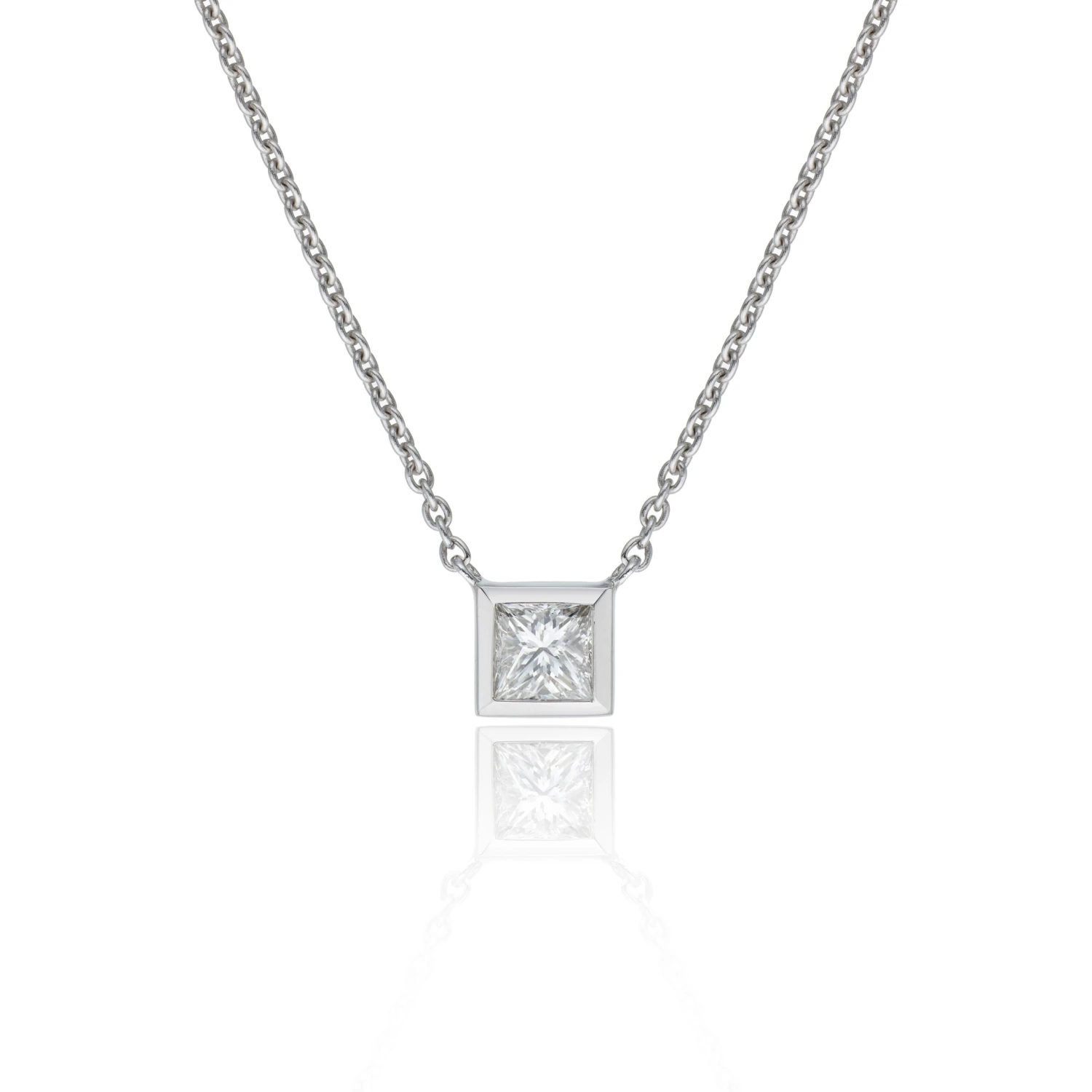 Chisholm Hunter 18ct White Gold 0.30ct Princess Cut Diamond Pendant 3 Chisholm Hunter 18ct White Gold 0.30ct Princess Cut Diamond Pendant