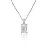 Chisholm Hunter 18ct White Gold Emerald Cut 1.00ct Diamond Solitaire Pendant Necklace -Chisholm Hunter 15 119 01 0176 p