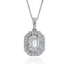 Chisholm Hunter 18ct White Gold Baguette And Round Brilliant 1.00ct Diamond Necklace -Chisholm Hunter 15 119 02 0163