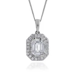 Chisholm Hunter 18ct White Gold Baguette And Round Brilliant 1.00ct Diamond Necklace