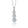 Chisholm Hunter 18ct White Gold Brilliant Cut 1.05ct Diamond Drop Cluster Pendant -Chisholm Hunter 15 119 02 0224 hero