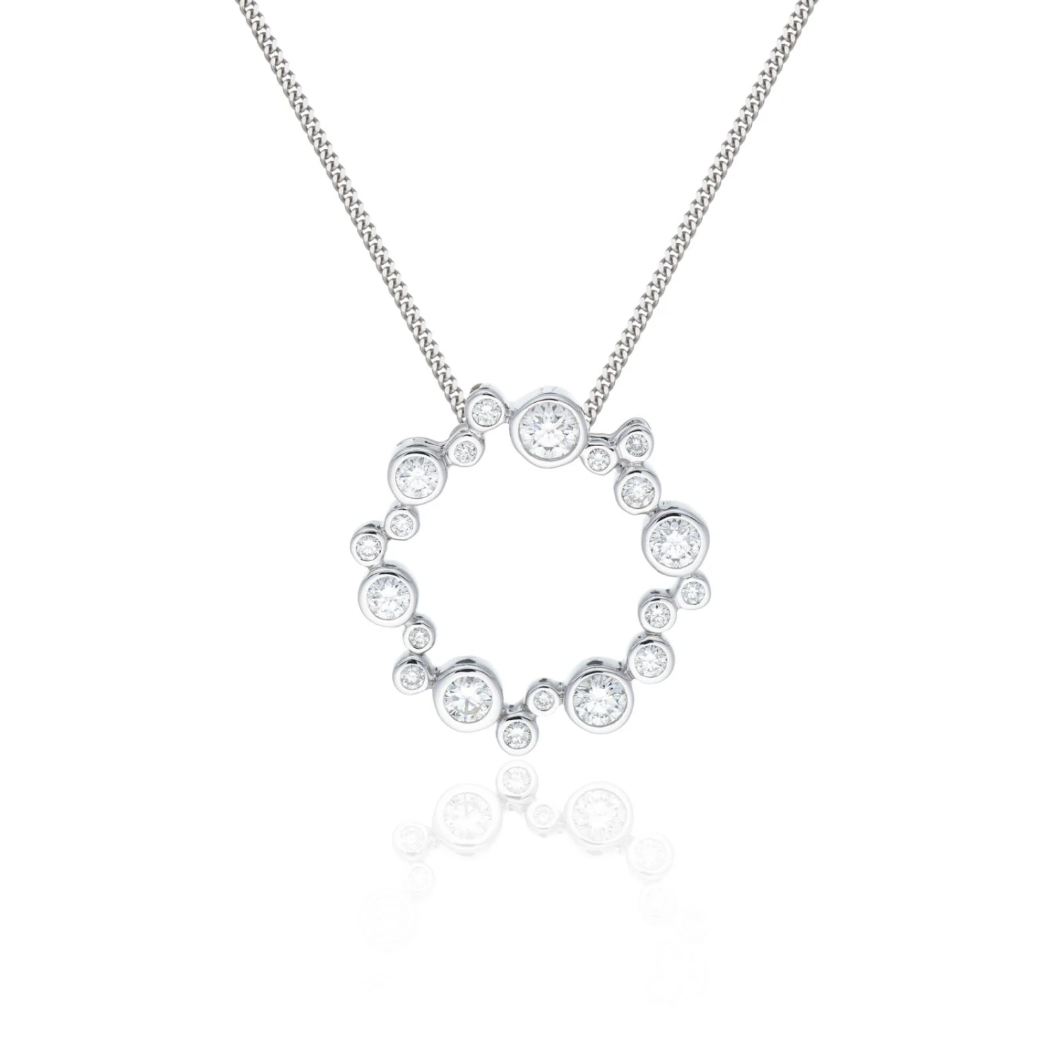 Chisholm Hunter 18ct White Gold 0.62ct Rub Over Diamond Pendant 3 Chisholm Hunter 18ct White Gold 0.62ct Rub Over Diamond Pendant