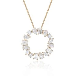 Chisholm Hunter 18ct Yellow Gold Mix Cut 1.63ct Diamond Open Circle Pendant