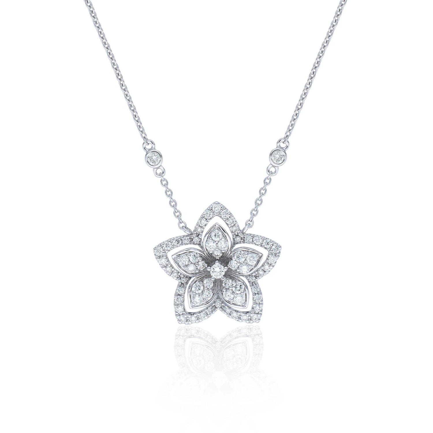 Chisholm Hunter 18ct White Gold Round Brilliant 0.60ct Diamond Flower Pendant 3 Chisholm Hunter 18ct White Gold Round Brilliant 0.60ct Diamond Flower Pendant