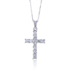 Chisholm Hunter 18ct White Gold Brilliant Cut 1.50ct Diamond Cross Pendant