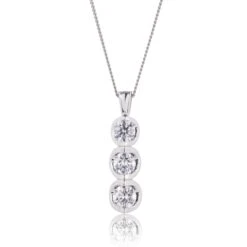 Chisholm Hunter 18ct White Gold Brilliant Cut 0.75ct Diamond Drop Pendant