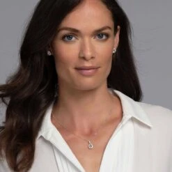 Chisholm Hunter 18ct White Gold Morganite And Diamond 1.50ct Pear Halo Pendant -Chisholm Hunter 15 119 05 0090 2