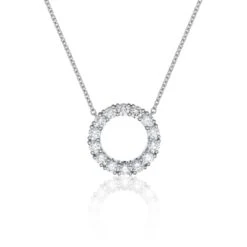 Chisholm Hunter 18ct White Gold 0.80ct Round Brilliant Diamond Fancy Circle Pendant