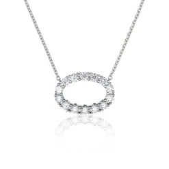 Chisholm Hunter 18ct White Gold 0.80ct Round Brilliant Diamond Fancy Oval Pendant