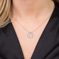 Chisholm Hunter 18ct White Gold 0.80ct Round Brilliant Diamond Fancy Pear Pendant -Chisholm Hunter 15 119 05 0105 om 1