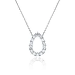 Chisholm Hunter 18ct White Gold 0.80ct Round Brilliant Diamond Fancy Pear Pendant