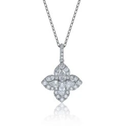 Chisholm Hunter 18ct White Gold 0.73ct Round Brilliant Cut Diamond Pendant Necklace