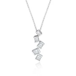 Chisholm Hunter 18ct White Gold Princess Cut Diamond 0.80ct Pendant