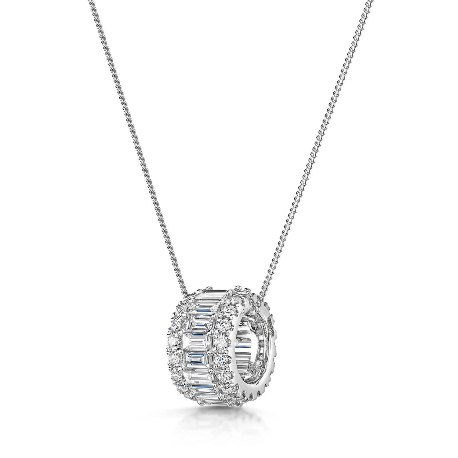 Chisholm Hunter 18ct White Gold Mix Cut 1.20ct Diamond Circle Pendant 5 Chisholm Hunter 18ct White Gold Mix Cut 1.20ct Diamond Circle Pendant - Image 3