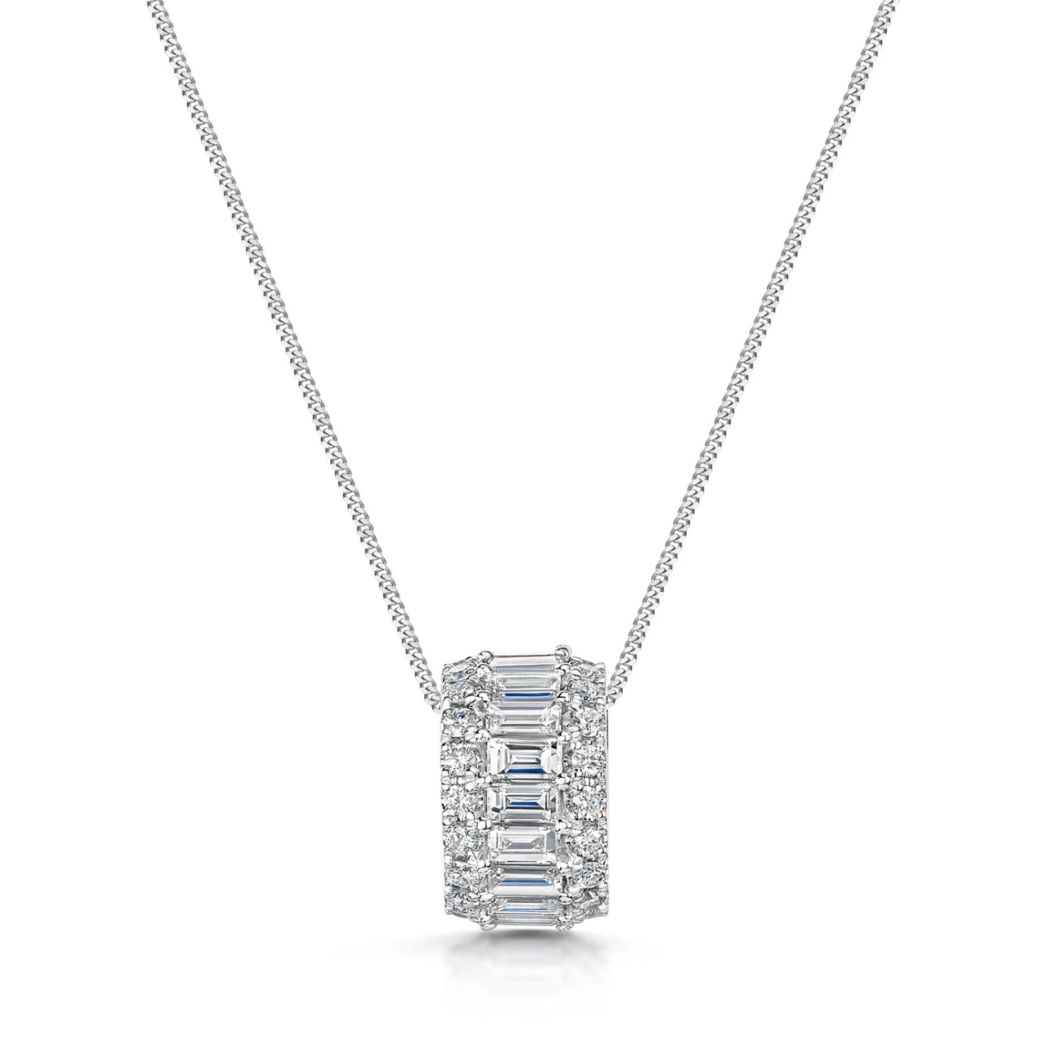 Chisholm Hunter 18ct White Gold Mix Cut 1.20ct Diamond Circle Pendant 3 Chisholm Hunter 18ct White Gold Mix Cut 1.20ct Diamond Circle Pendant