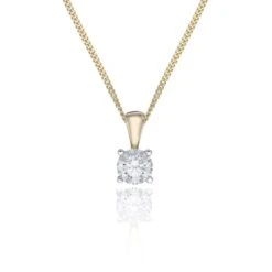 Chisholm Hunter 18ct Yellow Gold 0.75ct Round Brilliant Diamond Solitaire Pendant