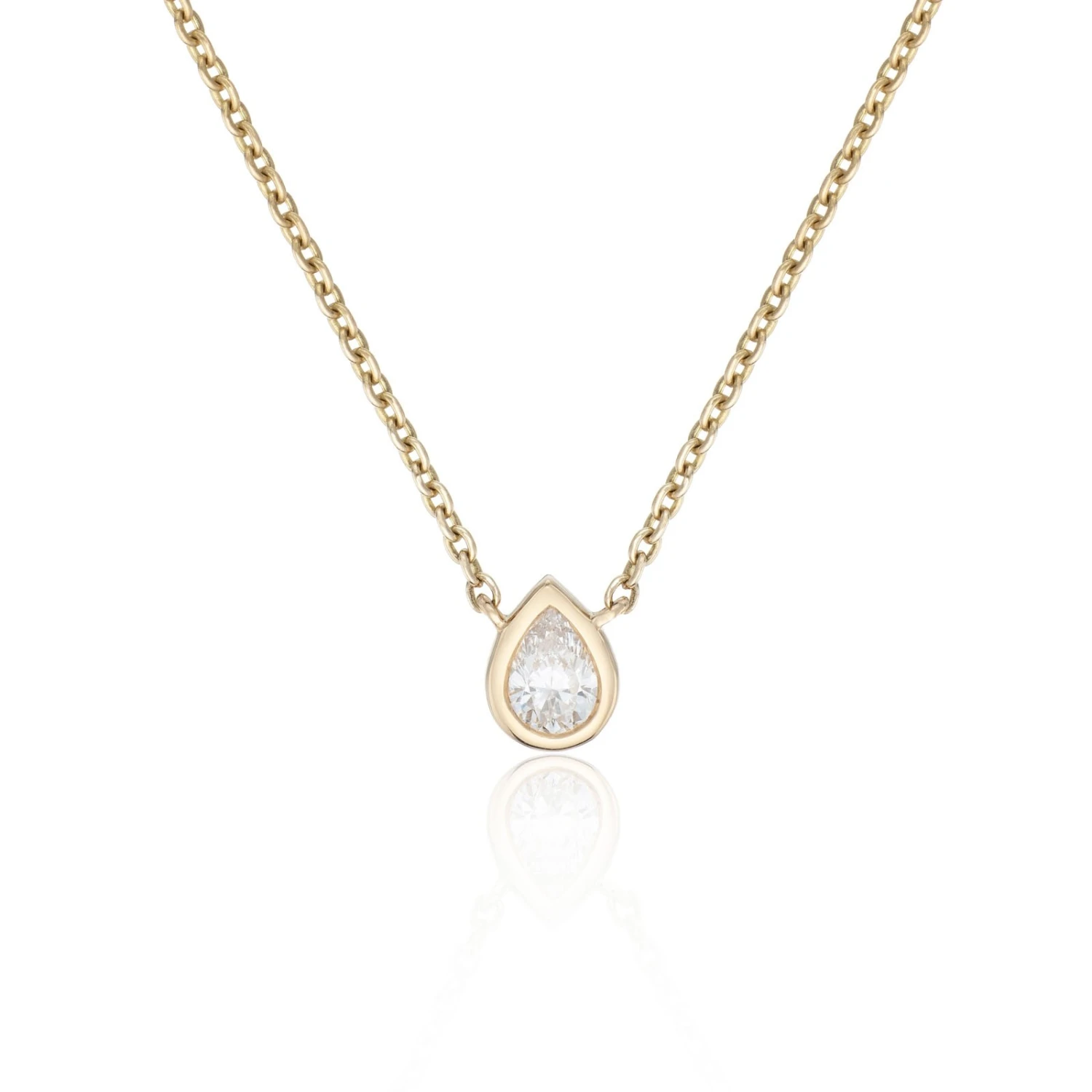 Chisholm Hunter 18ct Yellow Gold 0.14ct Pear Solitaire Diamond Pendant 3 Chisholm Hunter 18ct Yellow Gold 0.14ct Pear Solitaire Diamond Pendant