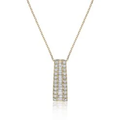 Chisholm Hunter 18ct Yellow Gold Brilliant And Baguette Cut 0.75ct Diamond Pendant