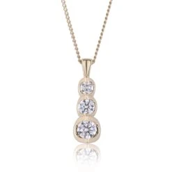 Chisholm Hunter 18ct Yellow Gold Brilliant Cut 0.50ct Diamond Drop Pendant