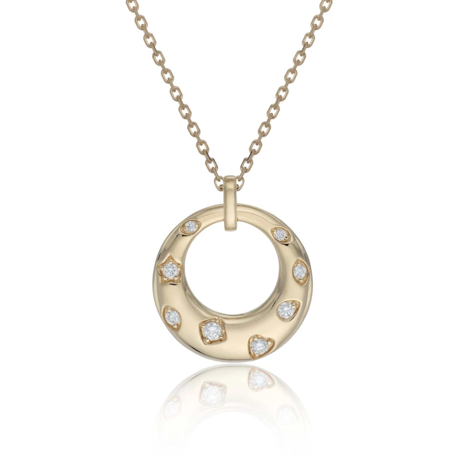 Chisholm Hunter 18ct Yellow Gold 0.22ct Round Brilliant Open Circle Fancy Diamond Pendant 3 Chisholm Hunter 18ct Yellow Gold 0.22ct Round Brilliant Open Circle Fancy Diamond Pendant