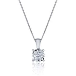 Chisholm Hunter 9ct White Gold Round Brilliant 0.50ct Diamond Illusion Set Pendant