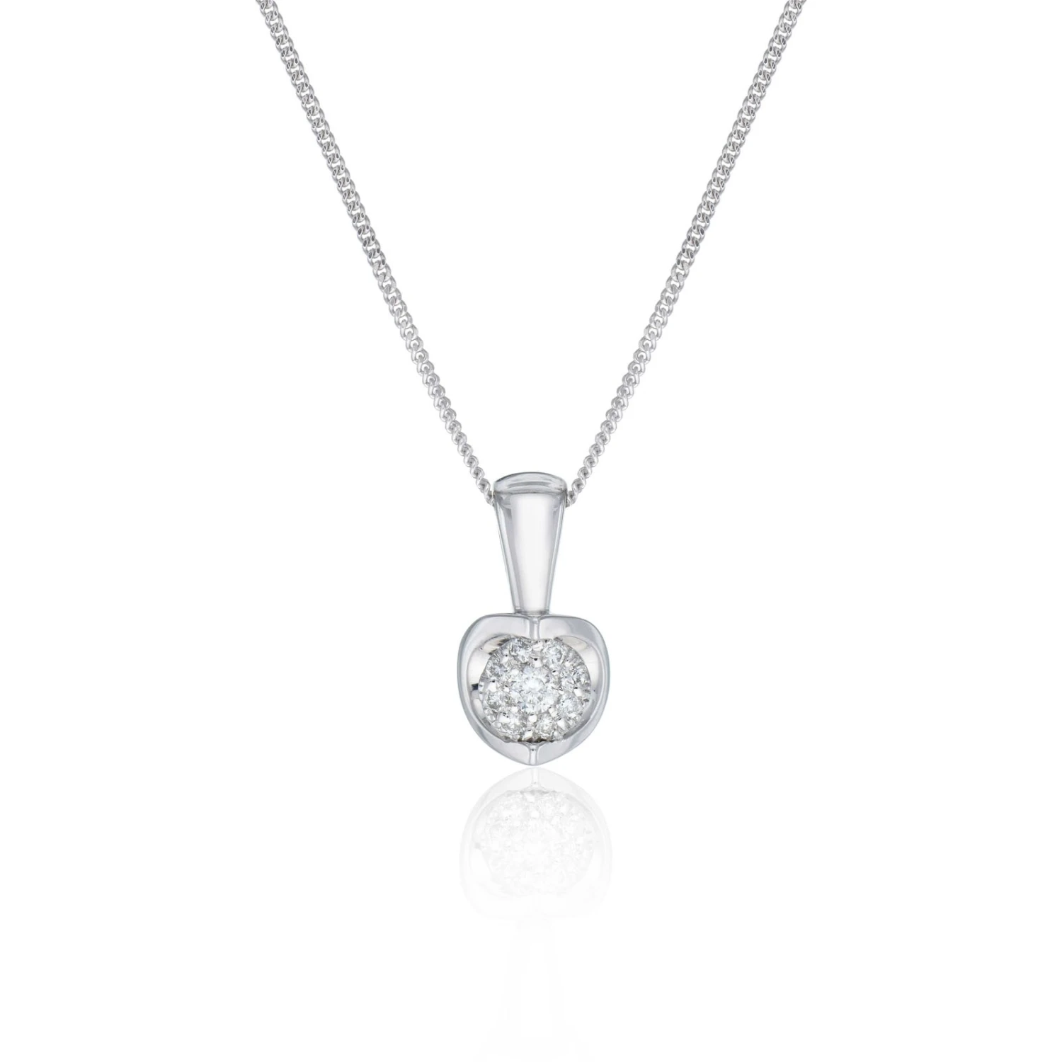 Chisholm Hunter 9ct White Gold Brilliant Cut 0.05ct Diamond Cluster Pendant 3 Chisholm Hunter 9ct White Gold Brilliant Cut 0.05ct Diamond Cluster Pendant