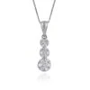 Chisholm Hunter 9ct White Gold Brilliant Cut 0.50ct Diamond Cluster Drop Pendant