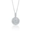 Chisholm Hunter 9ct White Gold Brilliant Cut 0.40ct Diamond Halo Pendant -Chisholm Hunter 15 119 12 0100