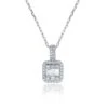 Chisholm Hunter 9ct White Gold 0.41ct Baguette And Round Brilliant Diamond Cluster Pendant -Chisholm Hunter 15 119 12 0111 p 1