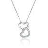 Chisholm Hunter 9ct White Gold Brilliant Cut 0.05ct Diamond Double Heart Pendant -Chisholm Hunter 15 119 13 0012 p 1