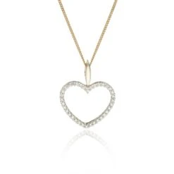 Chisholm Hunter 9ct Yellow Gold 0.25ct Diamond Heart Pendant