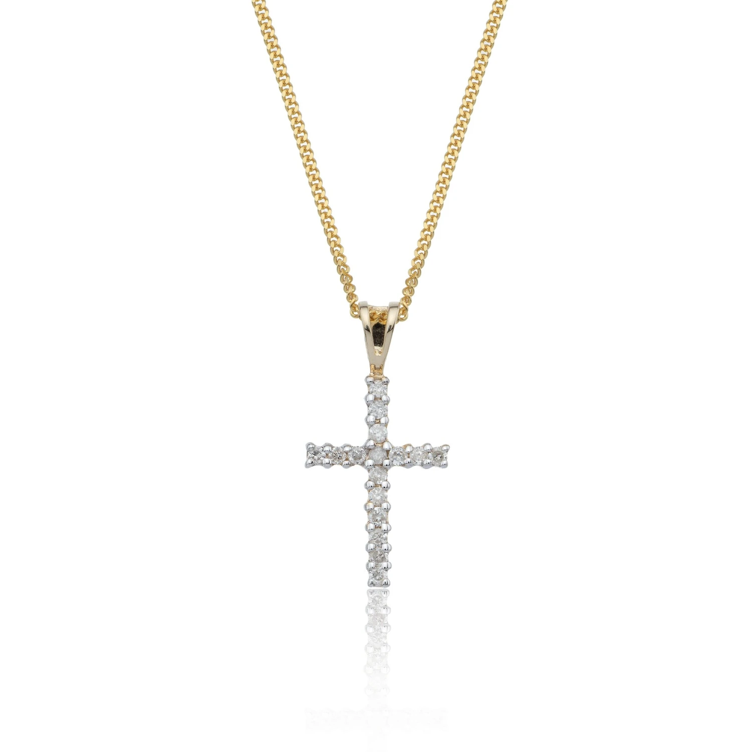 Chisholm Hunter 9ct Yellow Gold Brilliant Cut 0.15ct Diamond Cross Pendant 3 Chisholm Hunter 9ct Yellow Gold Brilliant Cut 0.15ct Diamond Cross Pendant