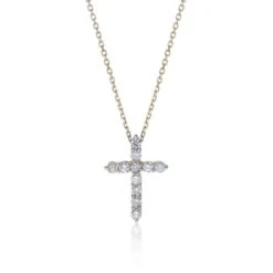 Chisholm Hunter 9ct Yellow Gold Brilliant Cut 0.25ct Diamond Cross Pendant