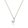 Chisholm Hunter 9ct Yellow Gold 0.04ct Diamond 'J' Initial Pendant -Chisholm Hunter 15 119 41 0025 p 1