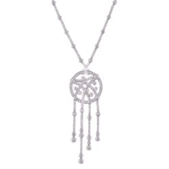 Chisholm Hunter 18ct White Gold Round Brilliant Open Fancy Circle Multi Drop 5.00ct Diamond Necklace