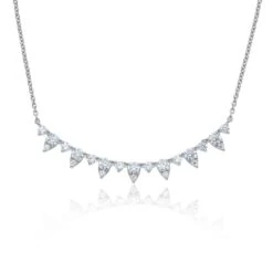 Chisholm Hunter 18ct White Gold Brilliant Cut 0.84ct Diamond Cluster Necklace