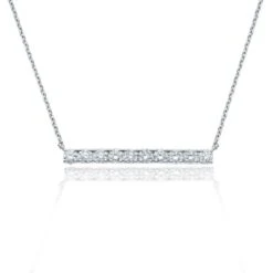 Chisholm Hunter 18ct White Gold Brilliant Cut 0.81ct Diamond Bar Necklace