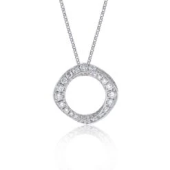 Chisholm Hunter 18ct White Gold Brilliant Cut Diamond 1.20ct Twisted Circle Pendant