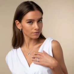 Chisholm Hunter 18ct White Gold Brilliant Cut Diamond 1.20ct Twisted Circle Pendant -Chisholm Hunter 15 120 01 0116 ls