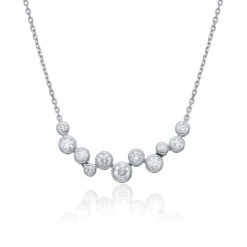 Chisholm Hunter 18ct White Gold Rub Over Brilliant Cut 0.60ct Diamond Necklace