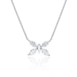 Chisholm Hunter 18ct White Gold Marquise 0.58ct Diamond Butterfly Necklace