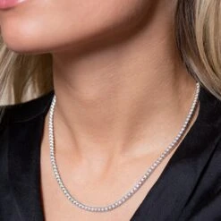 Chisholm Hunter 9ct White Gold Brilliant Cut 3.03ct Diamond Tennis Necklace -Chisholm Hunter 15 120 03 0055 om 1