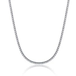 Chisholm Hunter 9ct White Gold Brilliant Cut 3.03ct Diamond Tennis Necklace