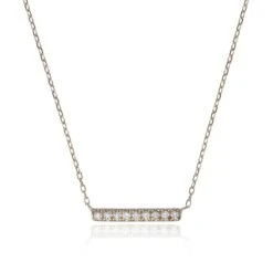 Chisholm Hunter 9ct Yellow Gold Brilliant Cut Bar 0.05ct Diamond Necklet