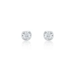 Chisholm Hunter 18ct White Gold Brilliant Cut 0.15ct Diamond Stud Earrings