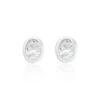 Chisholm Hunter 18ct White Gold 0.60ct Solitaire Oval Diamond Earrings