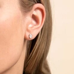 Chisholm Hunter 18ct White Gold Oval Cut 1.00ct Diamond Earrings -Chisholm Hunter 15 121 01 0143 om 1